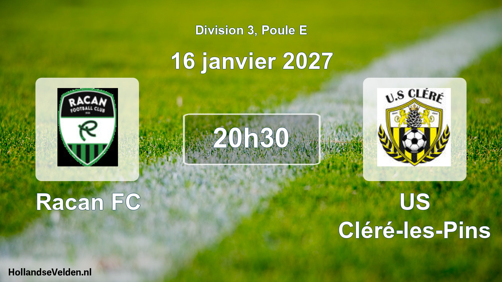 Match programmé: Racan FC - US Cléré-les-Pins (16 janvier 2027)