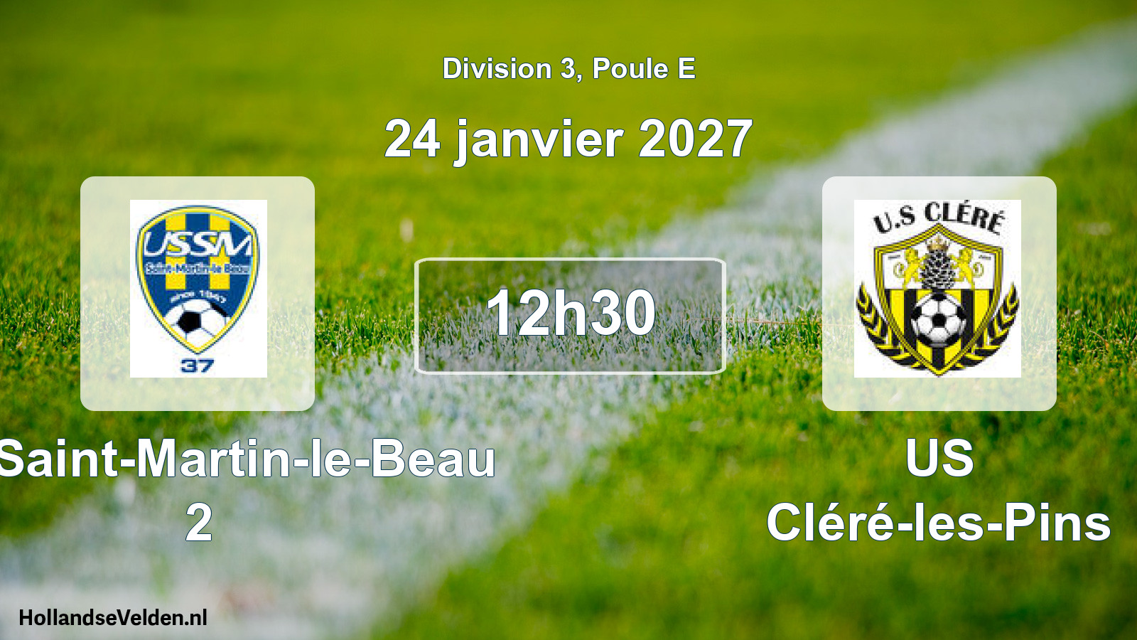 Match programmé: US Saint-Martin-le-Beau 2 - US Cléré-les-Pins (24 janvier 2027)