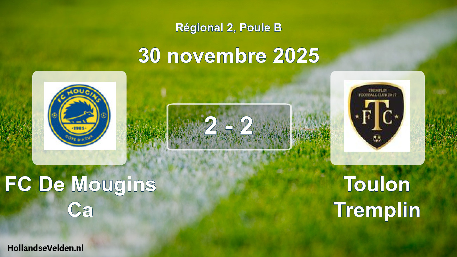 Gespeelde wedstrijd: FC De Mougins Ca - Toulon Tremplin 2 - 2 (30 november 2025)