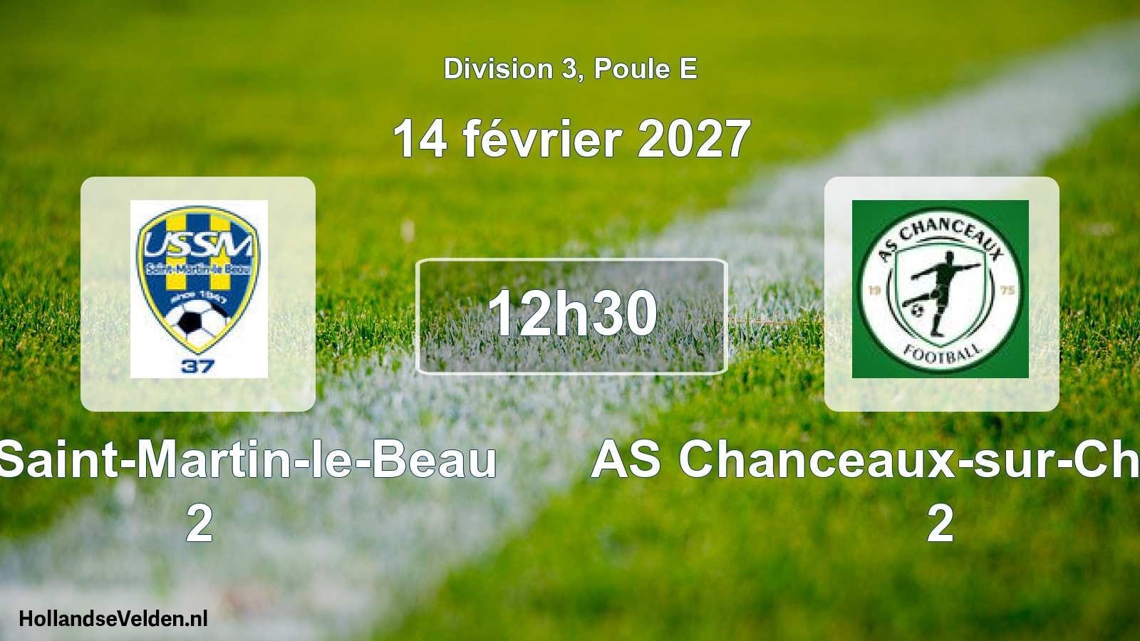 Match programmé: US Saint-Martin-le-Beau 2 - AS Chanceaux-sur-Choisille 2 (14 février 2027)