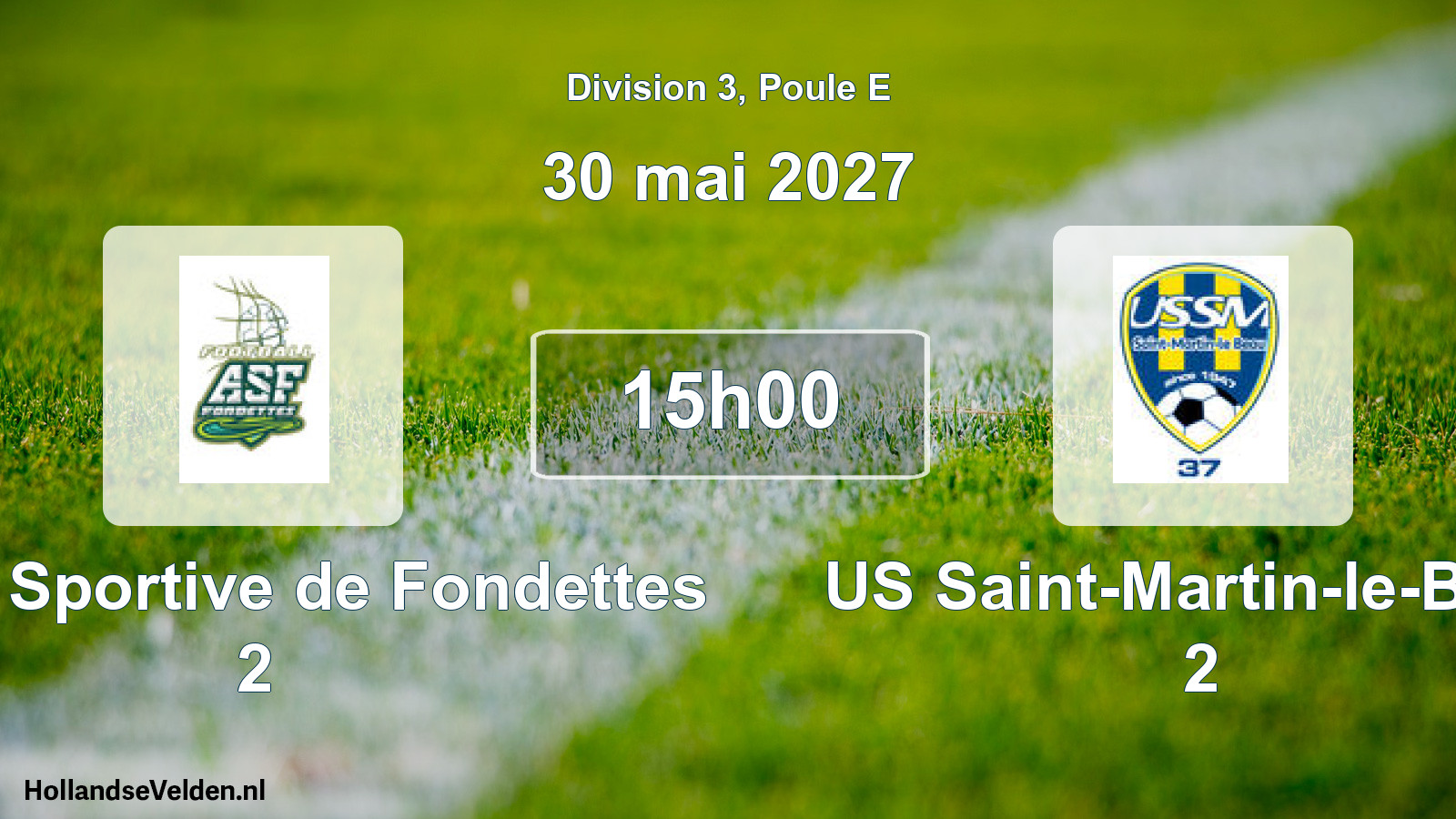 Scheduled Match: Alerte Sportive de Fondettes 2 - US Saint-Martin-le-Beau 2 (30 May 2027)