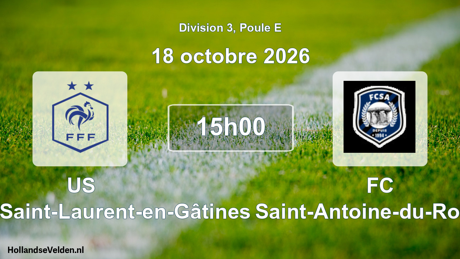Match programmé: US Nouzilly-Saint-Laurent-en-Gâtines - FC Saint-Antoine-du-Rocher (18 octobre 2026)