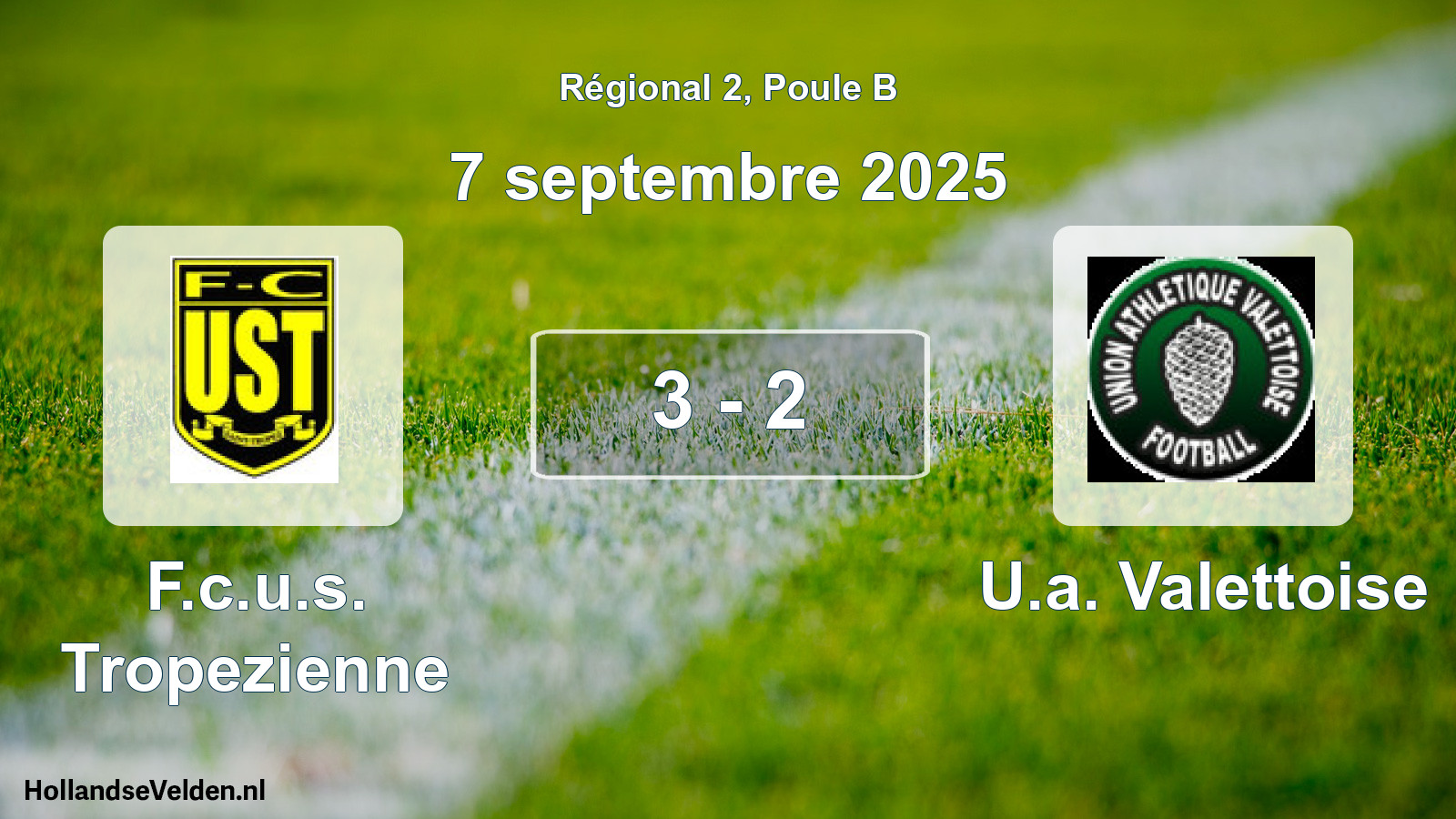 Gespeelde wedstrijd: F.c.u.s. Tropezienne - U.a. Valettoise 3 - 2 (7 septembre 2025)