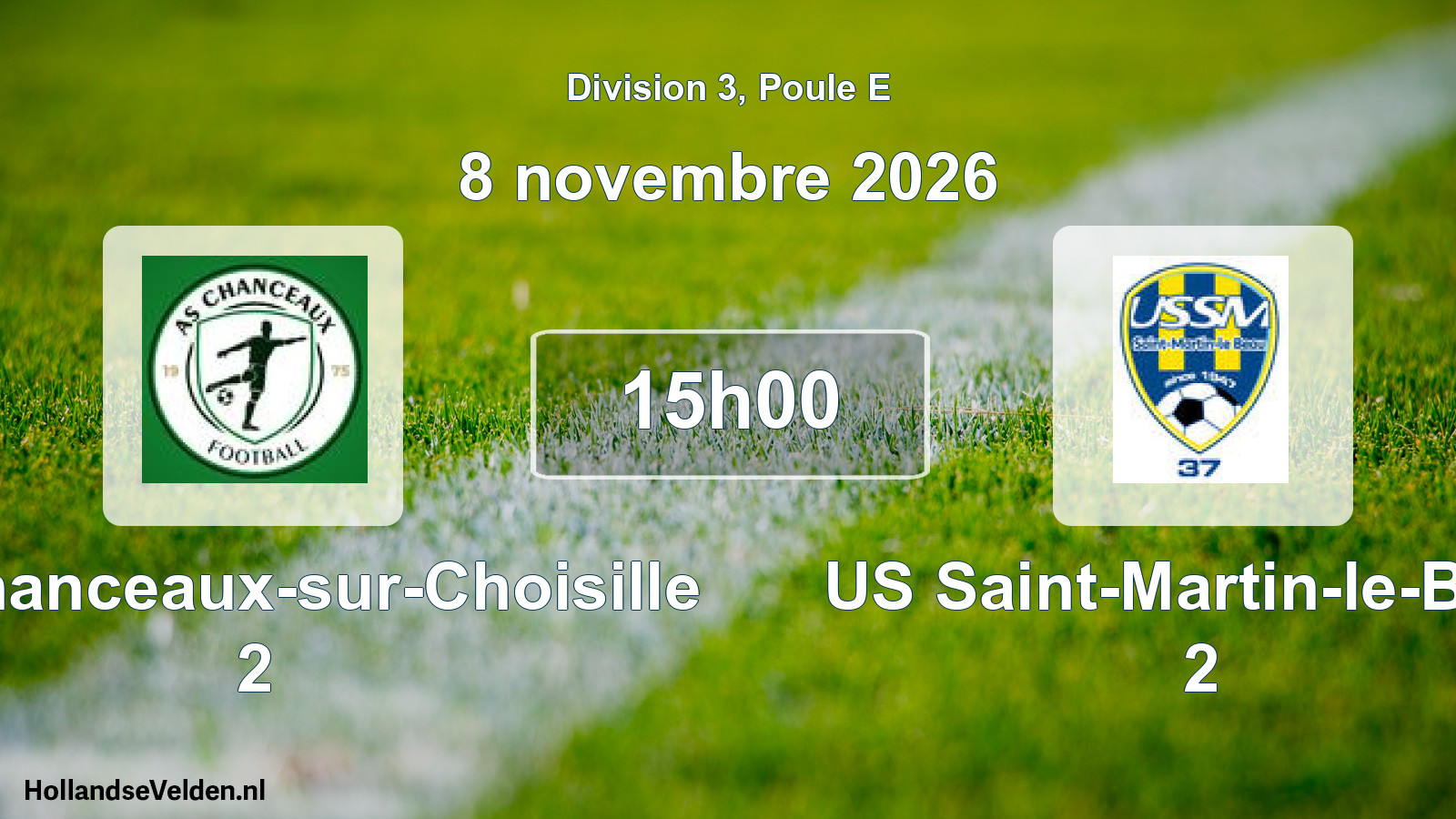 Match programmé: AS Chanceaux-sur-Choisille 2 - US Saint-Martin-le-Beau 2 (8 novembre 2026)