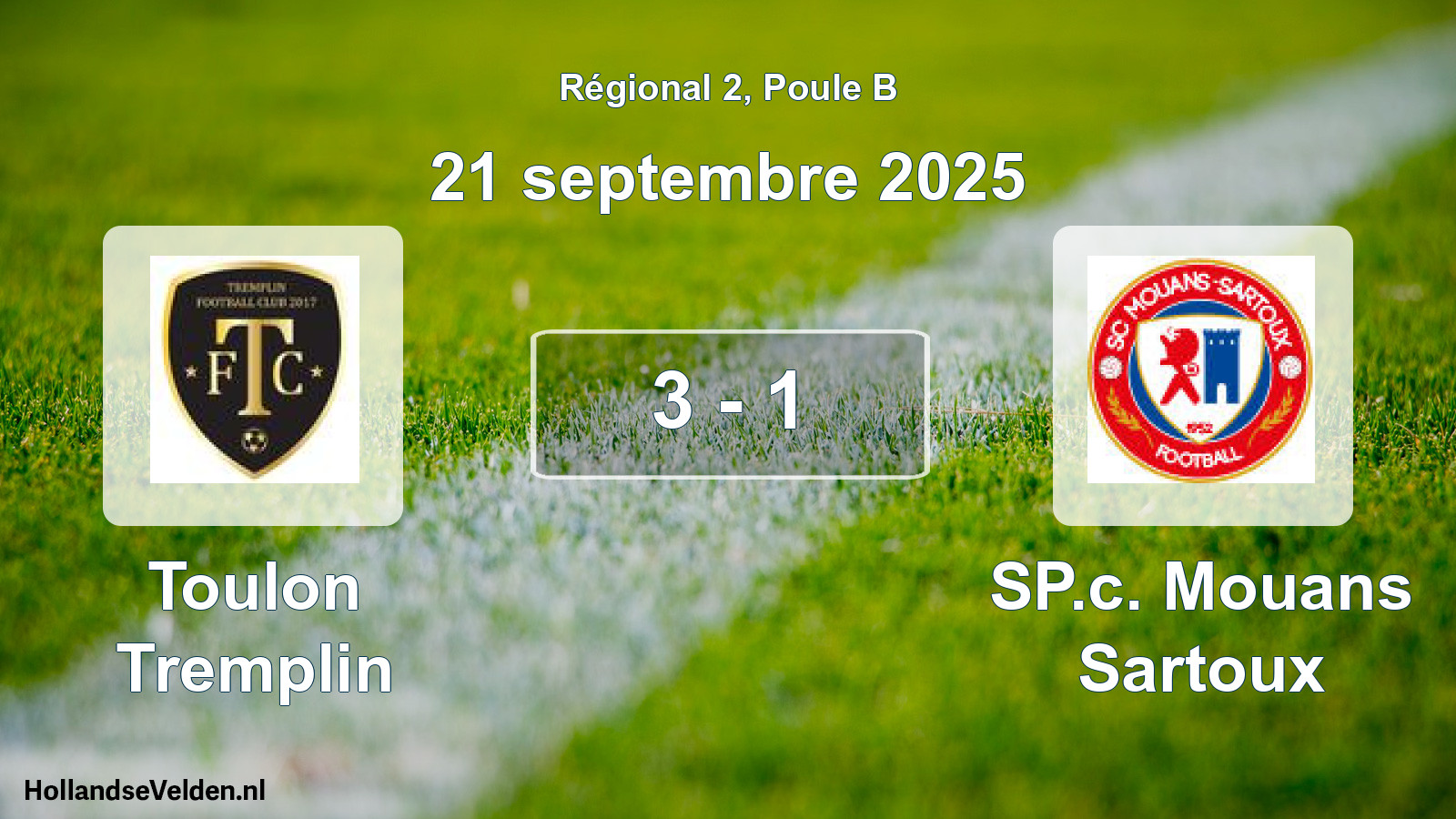Gespeelde wedstrijd: Toulon Tremplin - SP.c. Mouans Sartoux 3 - 1 (21 september 2025)