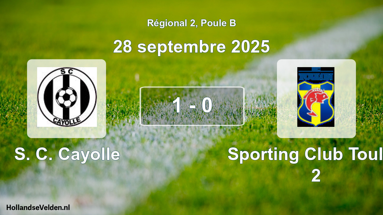 Total number of matches played: S. C. Cayolle - Sporting Club Toulon 2 1 - 0 (28 September 2025)