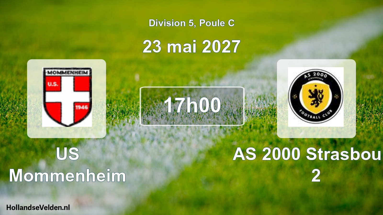 Match programmé: US Mommenheim - AS 2000 Strasbourg 2 (23 mai 2027)