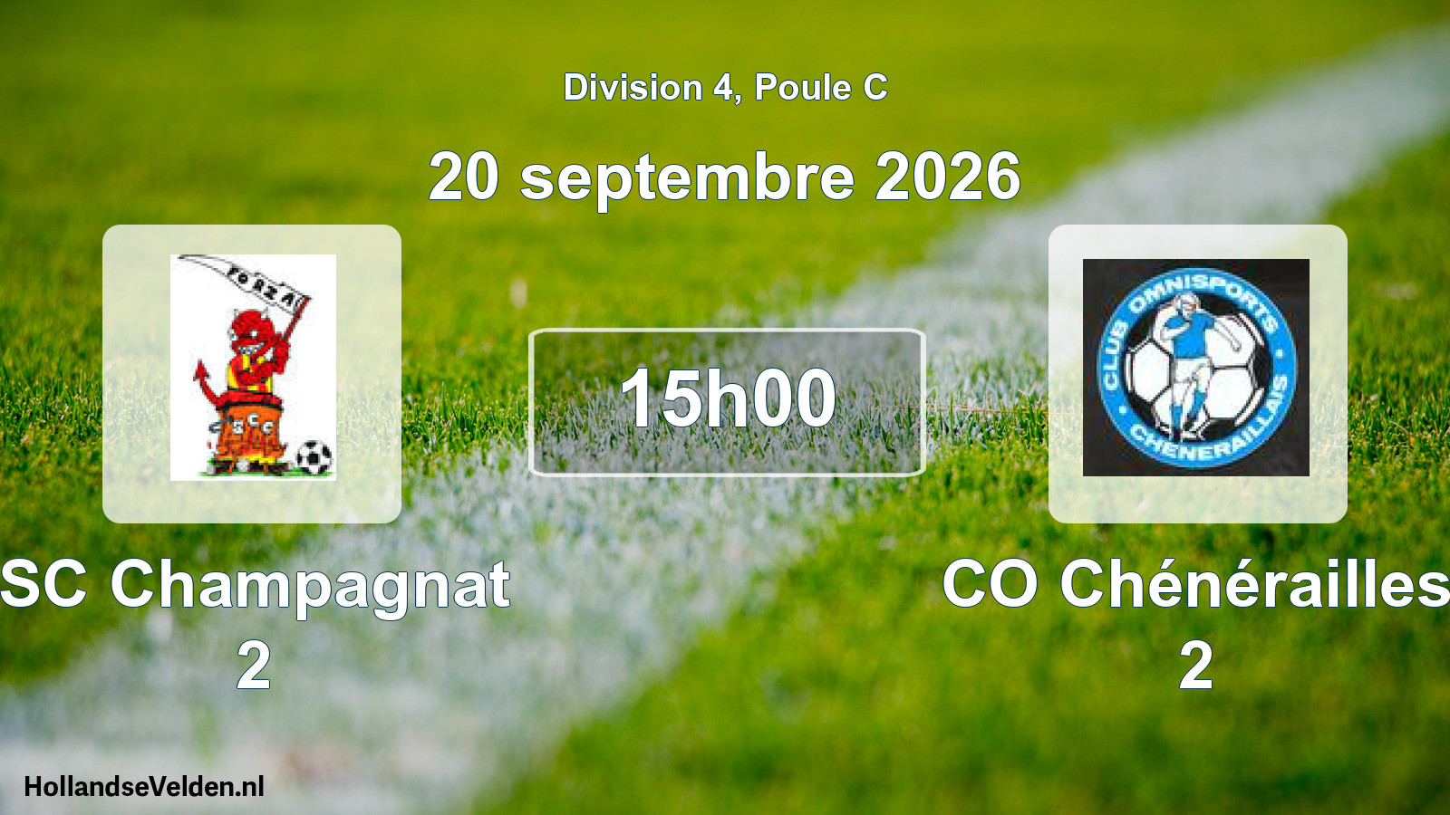 Match programmé: SC Champagnat 2 - CO Chénérailles 2 (20 septembre 2026)