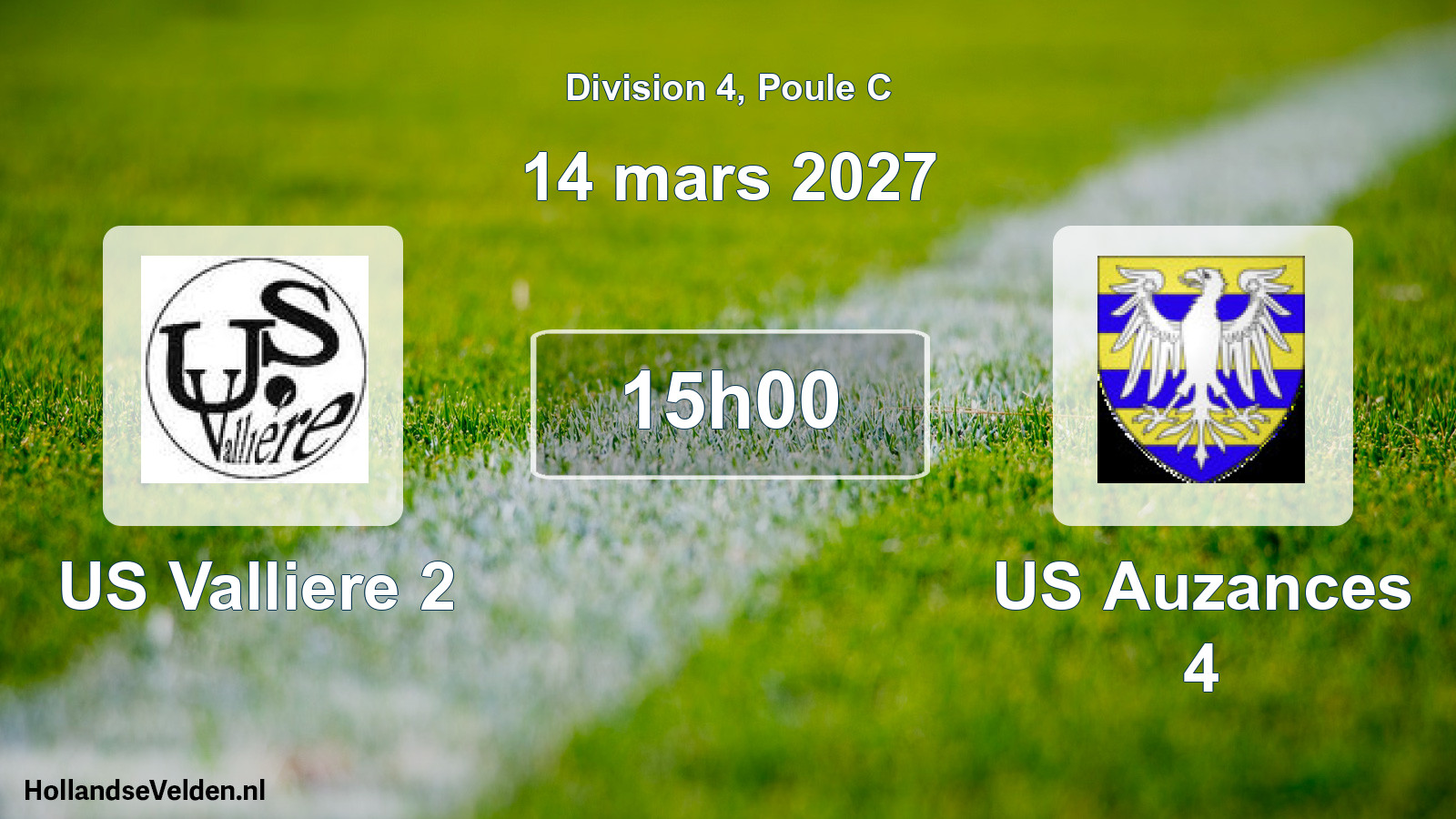 Match programmé: US Valliere 2 - US Auzances 4 (14 mars 2027)