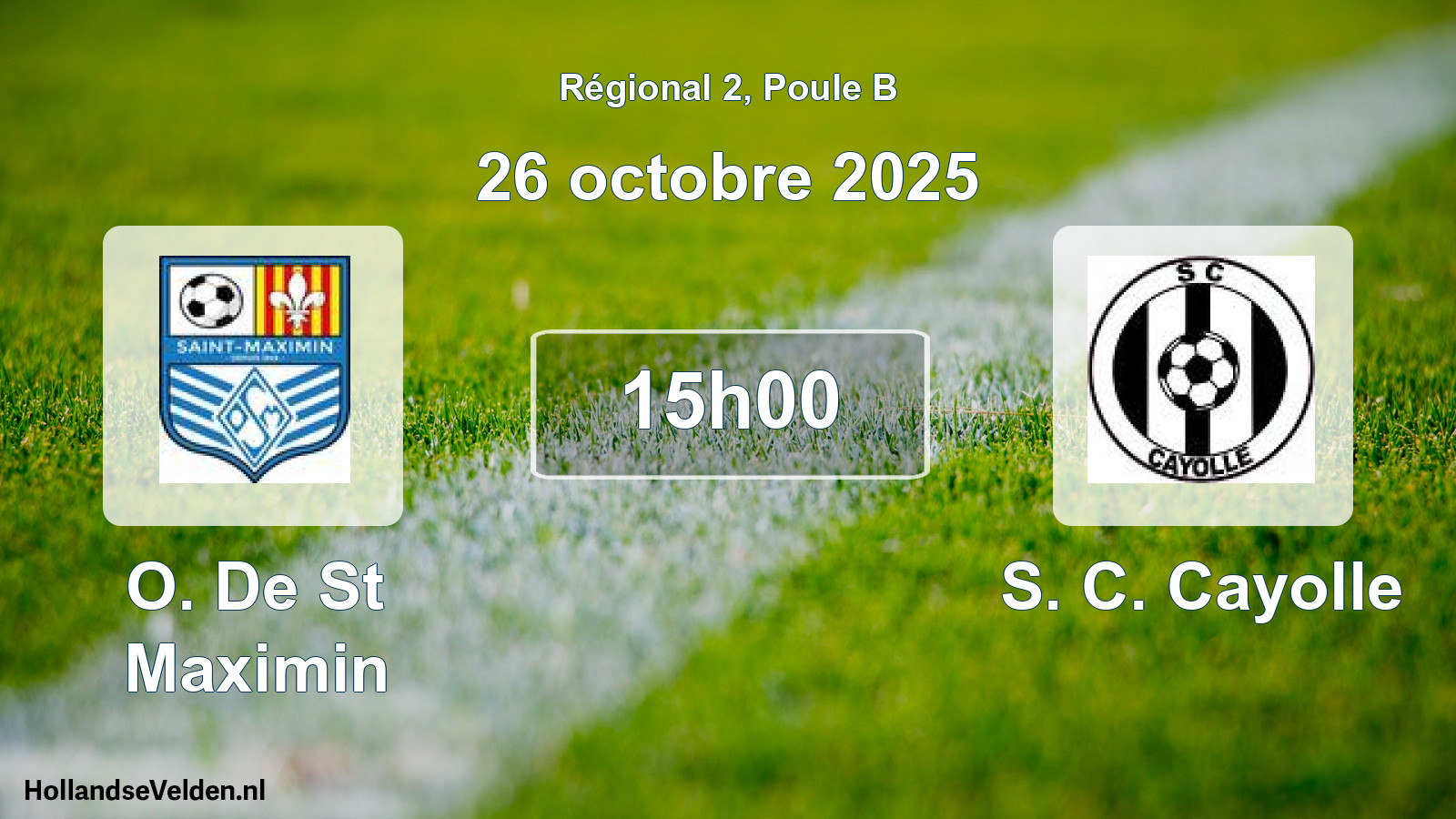 Geplande wedstrijd: O. De St Maximin - S. C. Cayolle (26 octobre 2025)