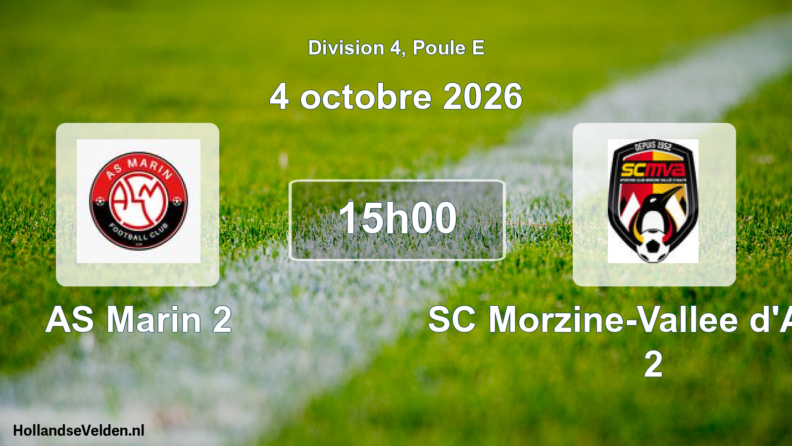 Scheduled Match: AS Marin 2 - SC Morzine-Vallee d'Aulps 2 (4 October 2026)
