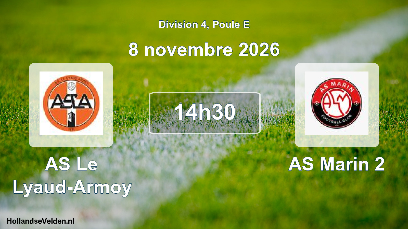 Geplande wedstrijd: AS Le Lyaud-Armoy - AS Marin 2 (8 november 2026)