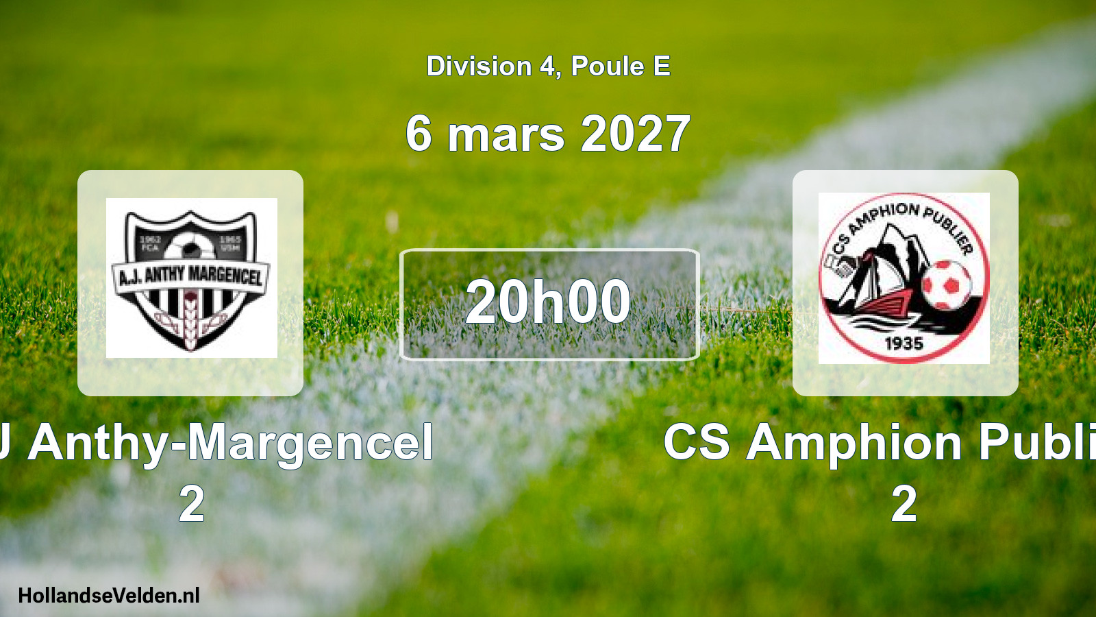 Scheduled Match: AJ Anthy-Margencel 2 - CS Amphion Publier 2 (6 March 2027)