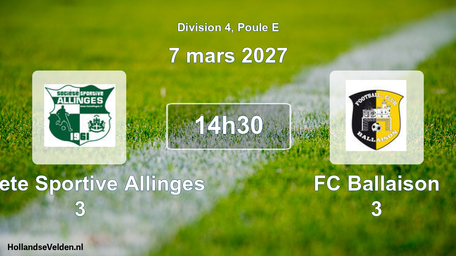 Scheduled Match: Societe Sportive Allinges 3 - FC Ballaison 3 (7 March 2027)
