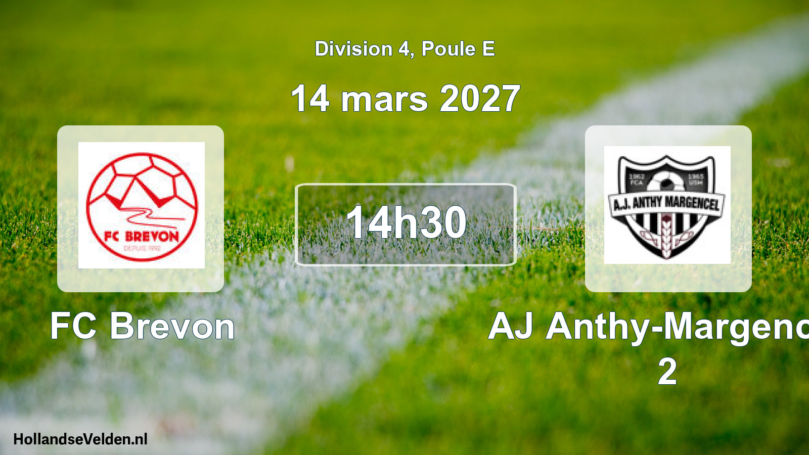 Scheduled Match: FC Brevon - AJ Anthy-Margencel 2 (14 March 2027)