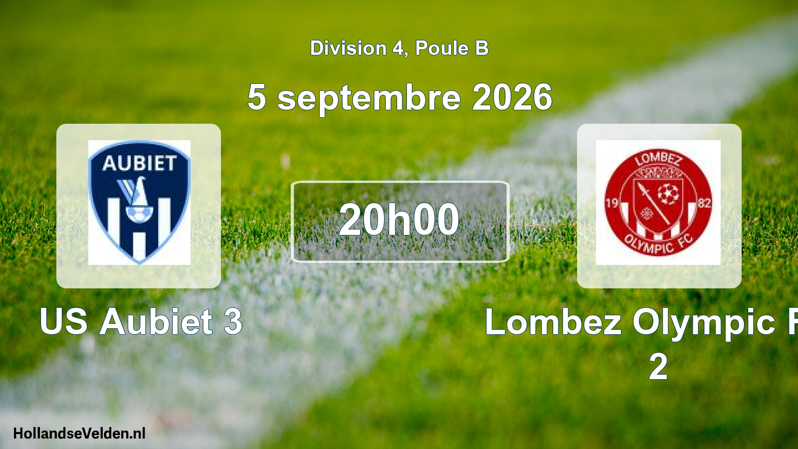 Match programmé: US Aubiet 3 - Lombez Olympic FC 2 (5 septembre 2026)