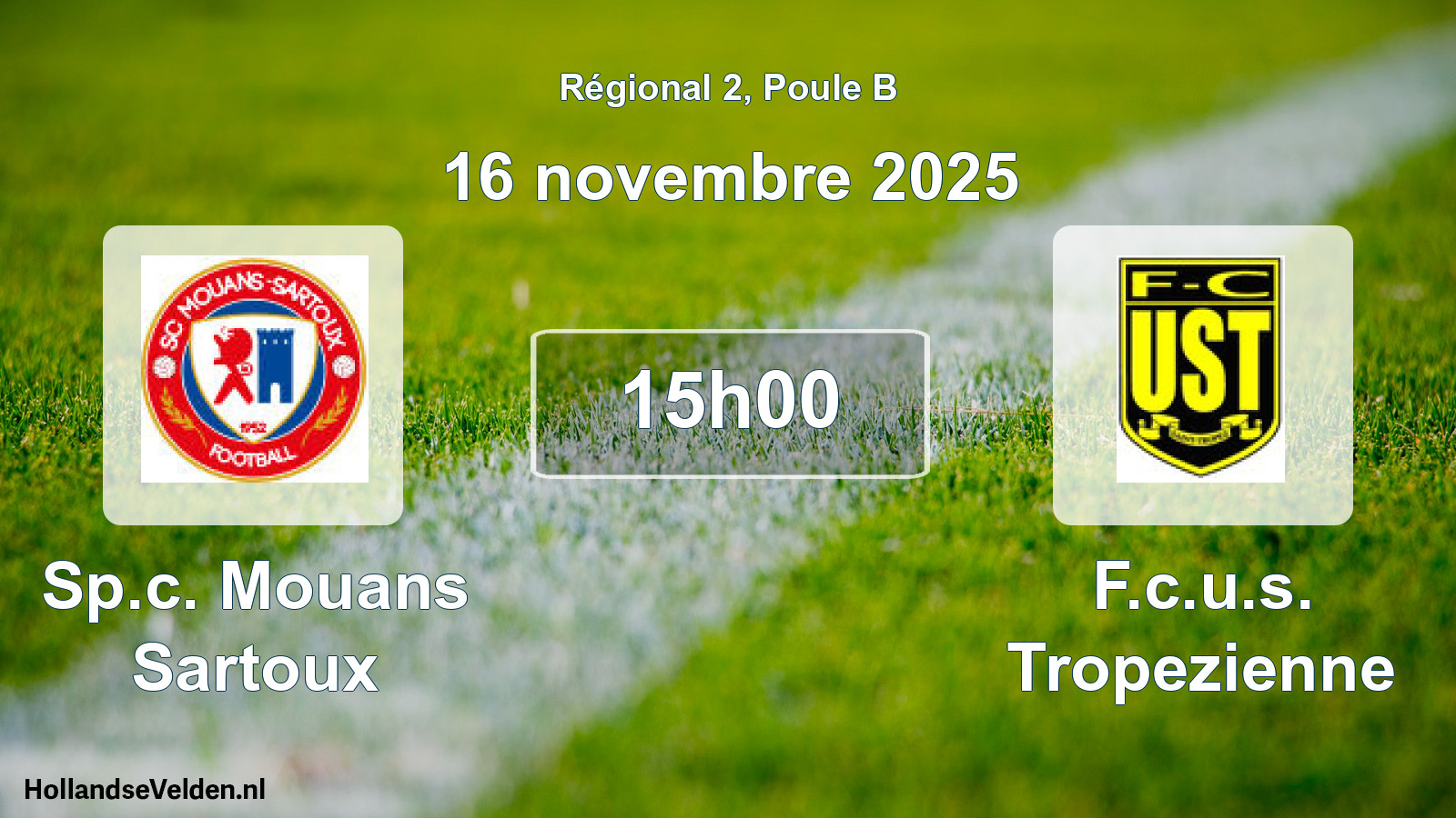 Geplande wedstrijd: Sp.c. Mouans Sartoux - F.c.u.s. Tropezienne (16 novembre 2025)