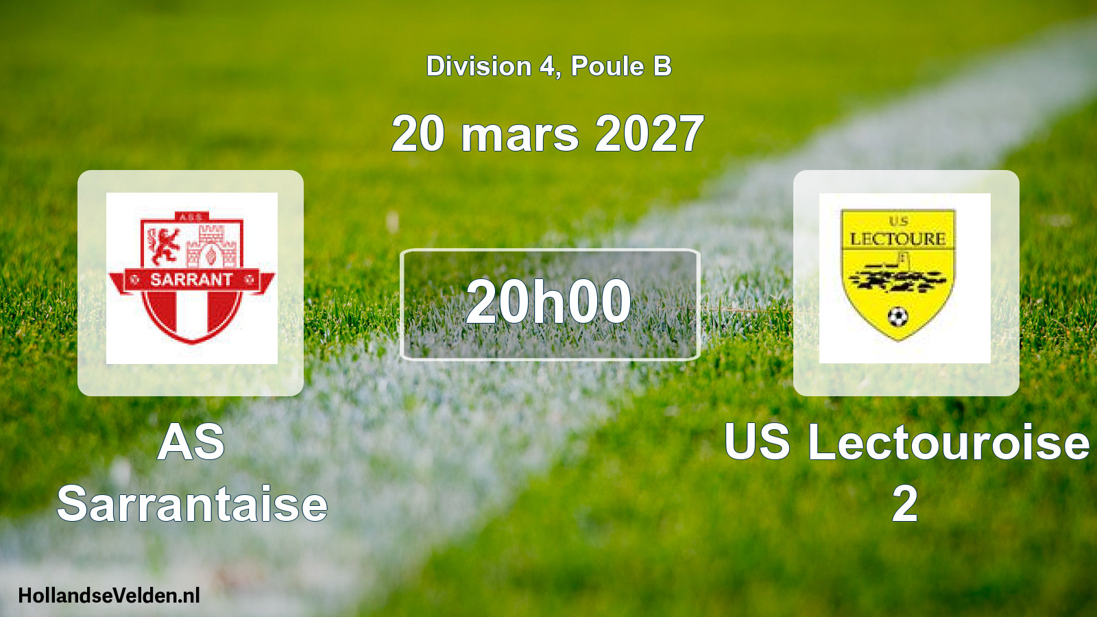 Match programmé: AS Sarrantaise - US Lectouroise 2 (20 mars 2027)