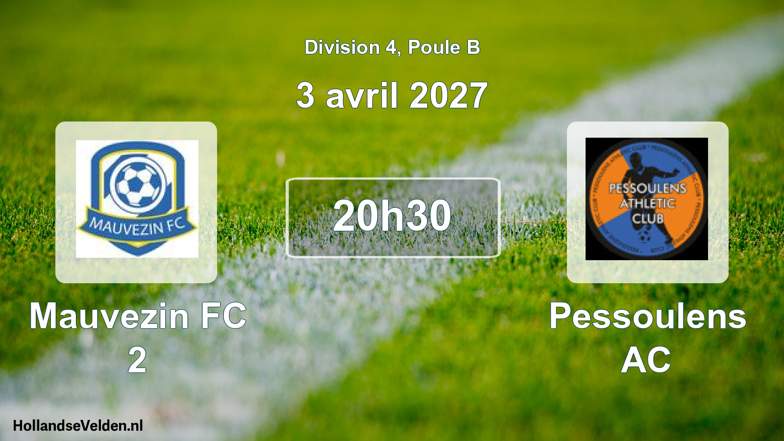 Match programmé: Mauvezin FC 2 - Pessoulens AC (3 avril 2027)