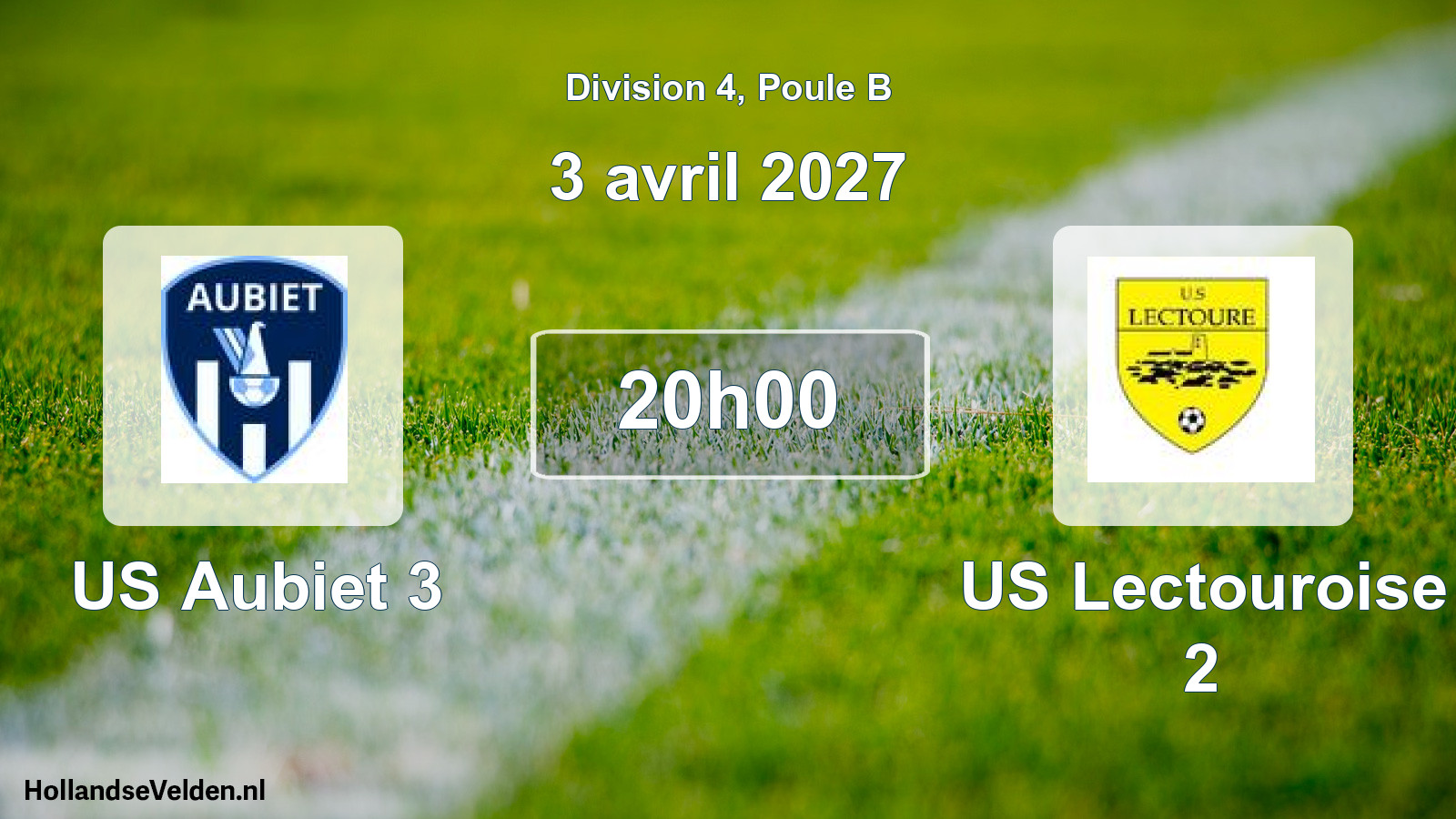 Match programmé: US Aubiet 3 - US Lectouroise 2 (3 avril 2027)