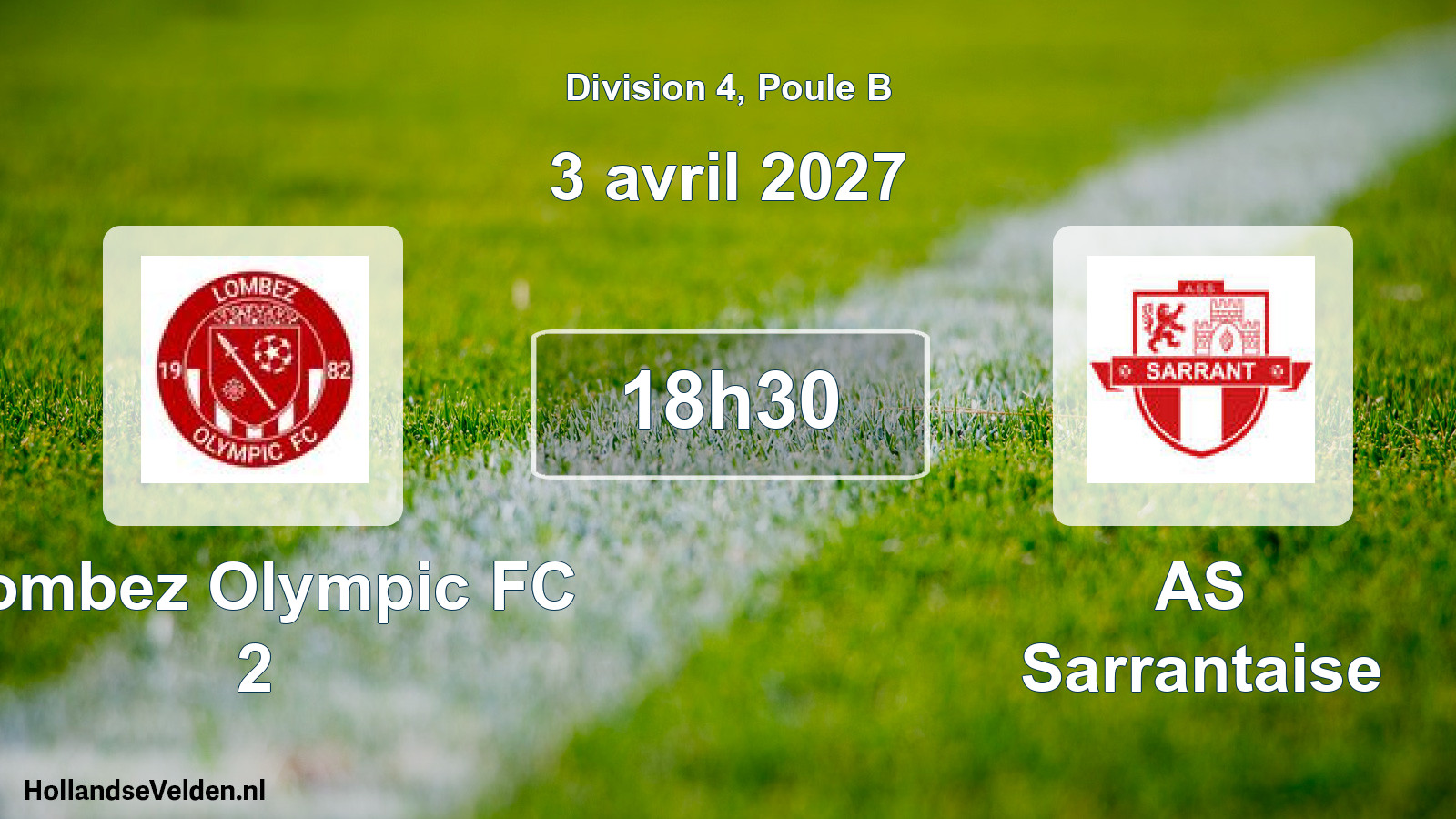 Match programmé: Lombez Olympic FC 2 - AS Sarrantaise (3 avril 2027)