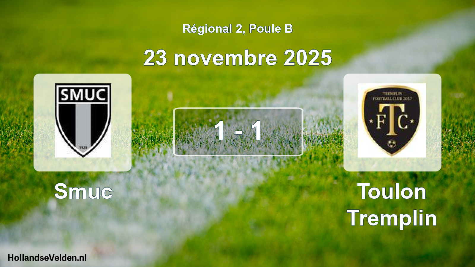 Match joué: Smuc - Toulon Tremplin 1 - 1 (23 novembre 2025)