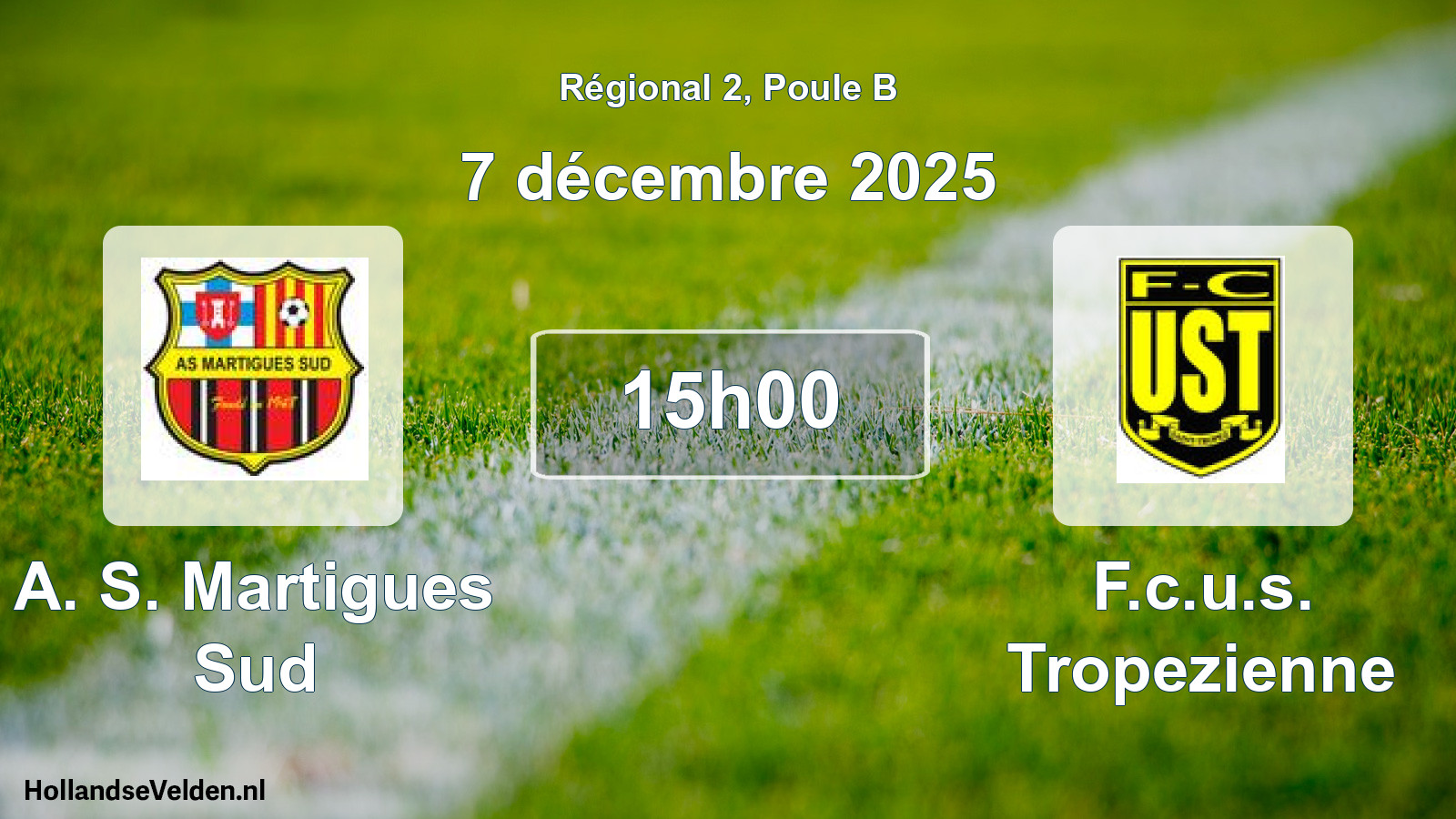 Geplande wedstrijd: A. S. Martigues Sud - F.c.u.s. Tropezienne (7 décembre 2025)