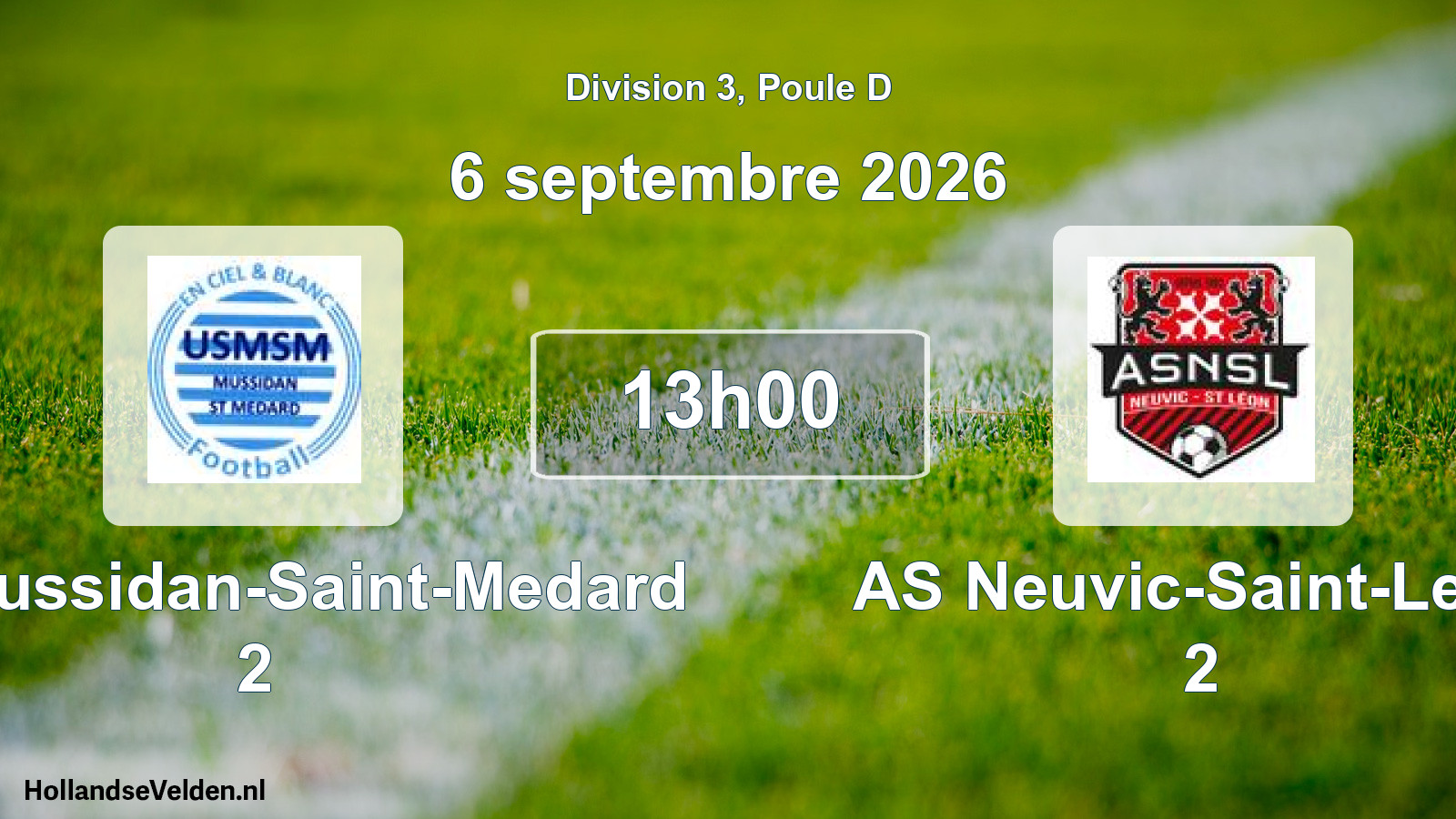 Scheduled Match: US Mussidan-Saint-Medard 2 - AS Neuvic-Saint-Leon 2 (6 September 2026)