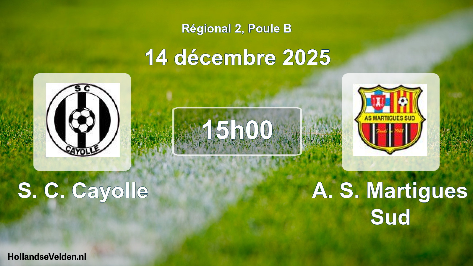 Geplande wedstrijd: S. C. Cayolle - A. S. Martigues Sud (14 décembre 2025)