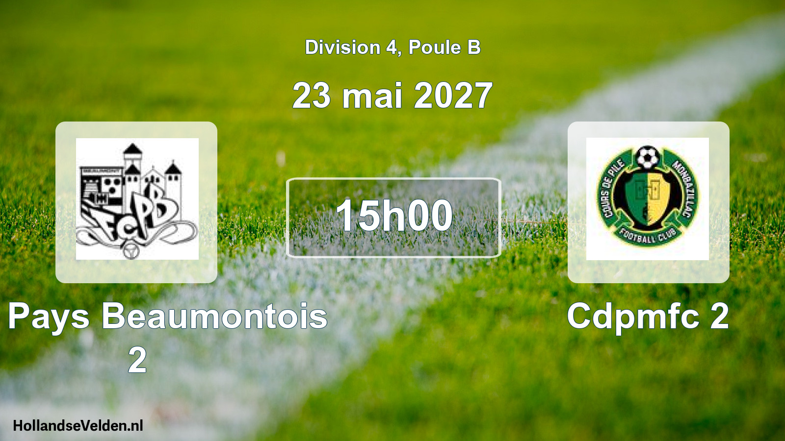 Match programmé: FC Pays Beaumontois 2 - Cdpmfc 2 (23 mai 2027)