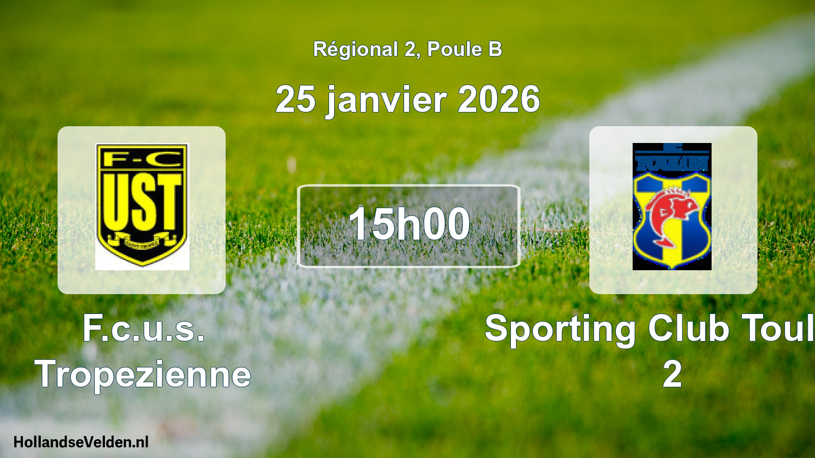 Geplande wedstrijd: F.c.u.s. Tropezienne - Sporting Club Toulon 2 (25 januari 2026)