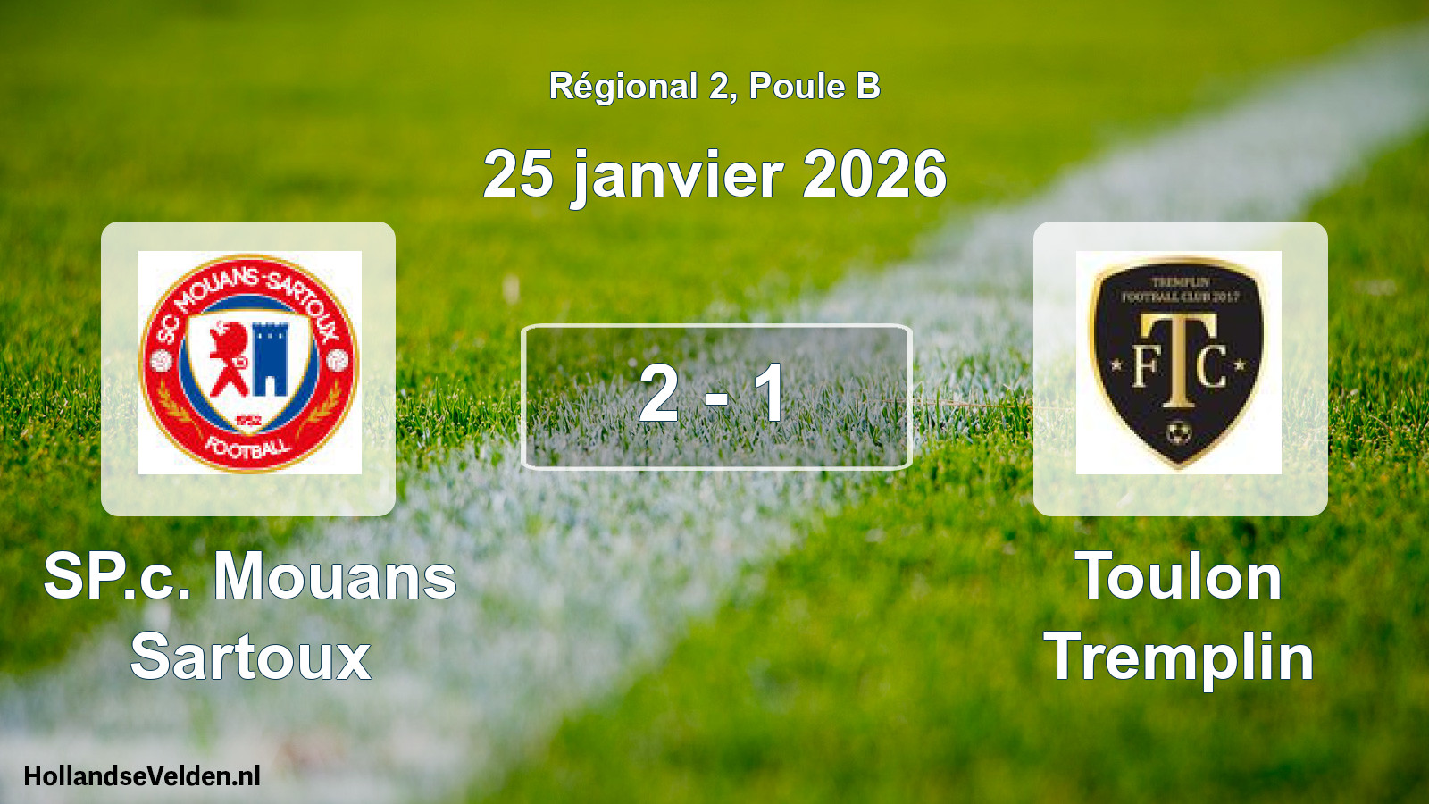 Gespeelde wedstrijd: SP.c. Mouans Sartoux - Toulon Tremplin 2 - 1 (25 januari 2026)