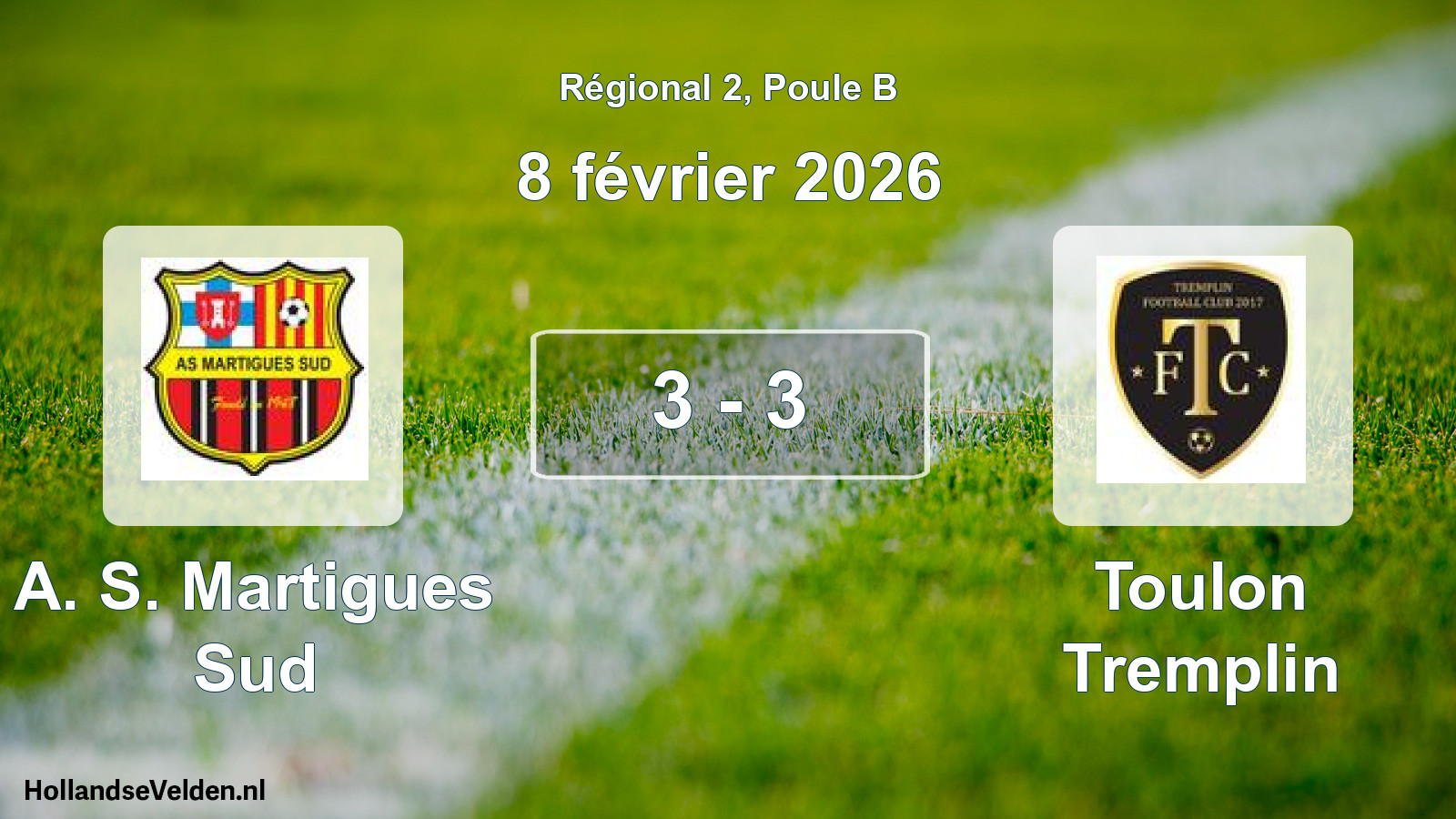 Total number of matches played: A. S. Martigues Sud - Toulon Tremplin 3 - 3 (8 February 2026)