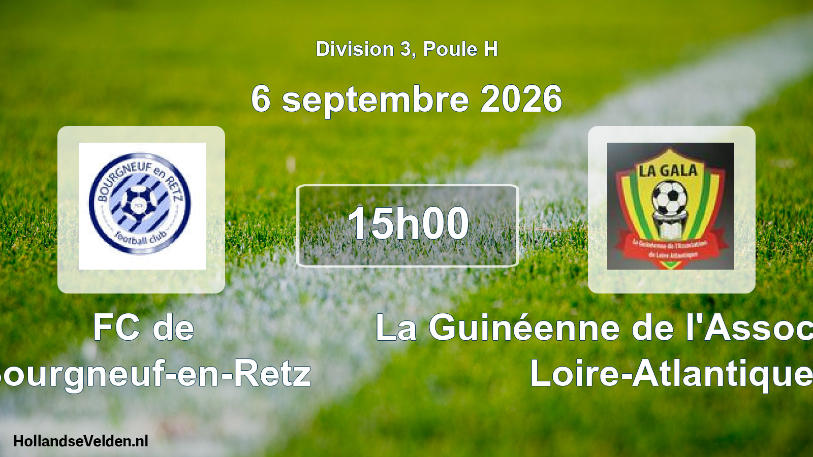 Scheduled Match: FC de Bourgneuf-en-Retz - La Guinéenne de l'Association de Loire-Atlantique (6 September 2026)