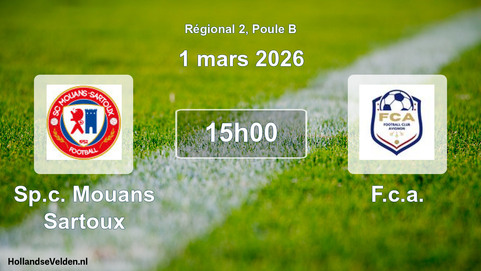 Scheduled Match: Sp.c. Mouans Sartoux - F.c.a. (1 March 2026)