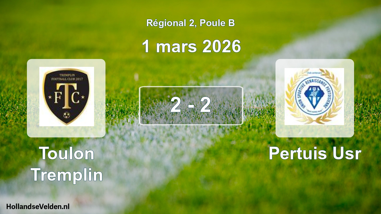 Gespeelde wedstrijd: Toulon Tremplin - Pertuis Usr 2 - 2 (1 maart 2026)