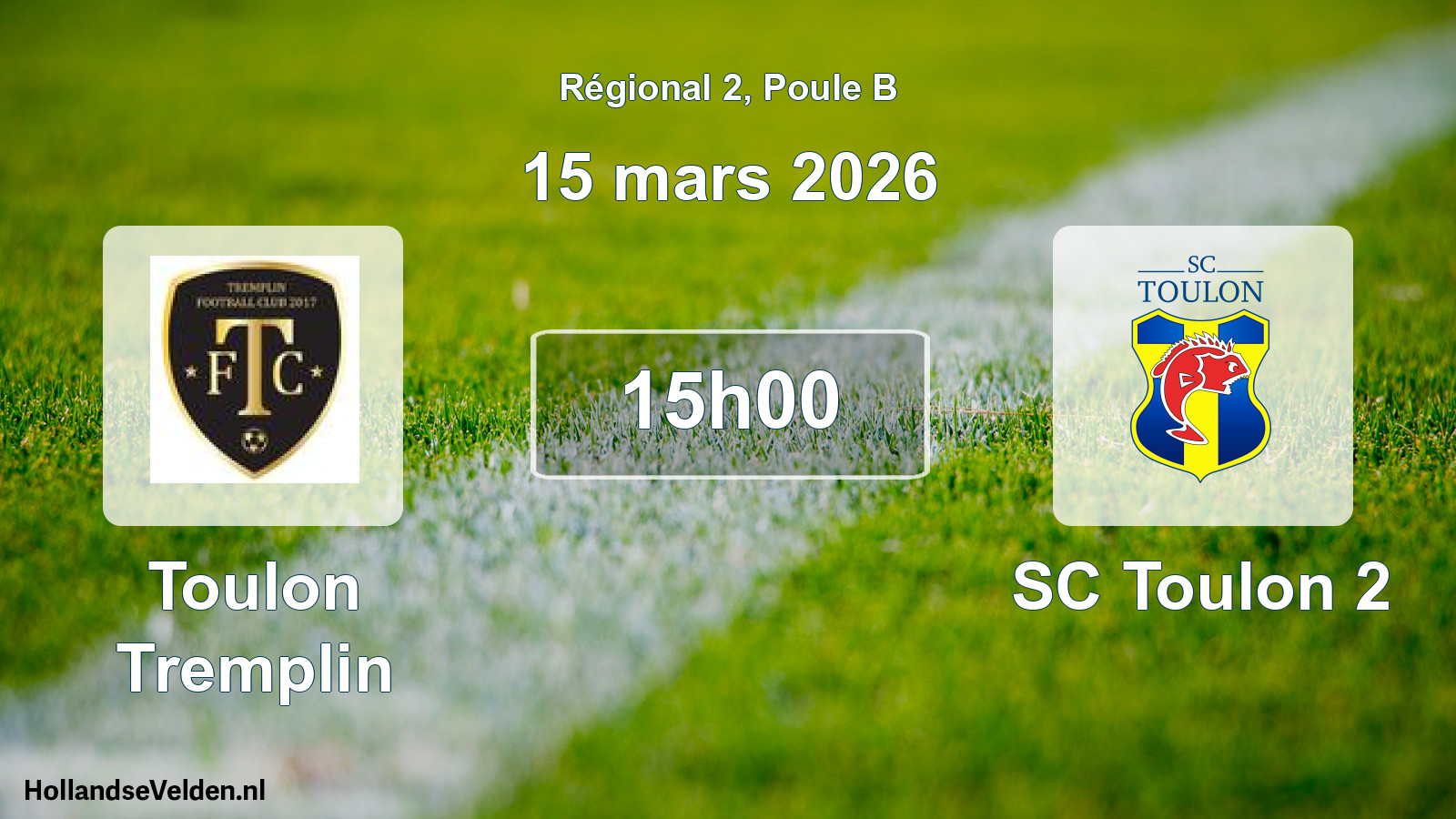 Geplande wedstrijd: Toulon Tremplin - SC Toulon 2 (15 maart 2026)