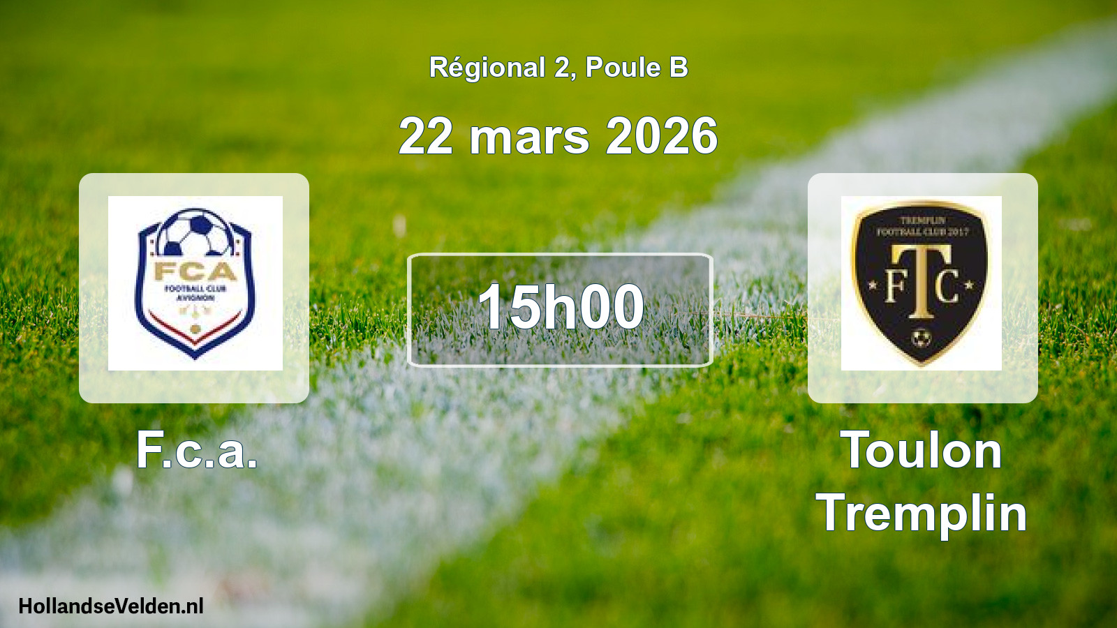 Geplande wedstrijd: F.c.a. - Toulon Tremplin (22 maart 2026)