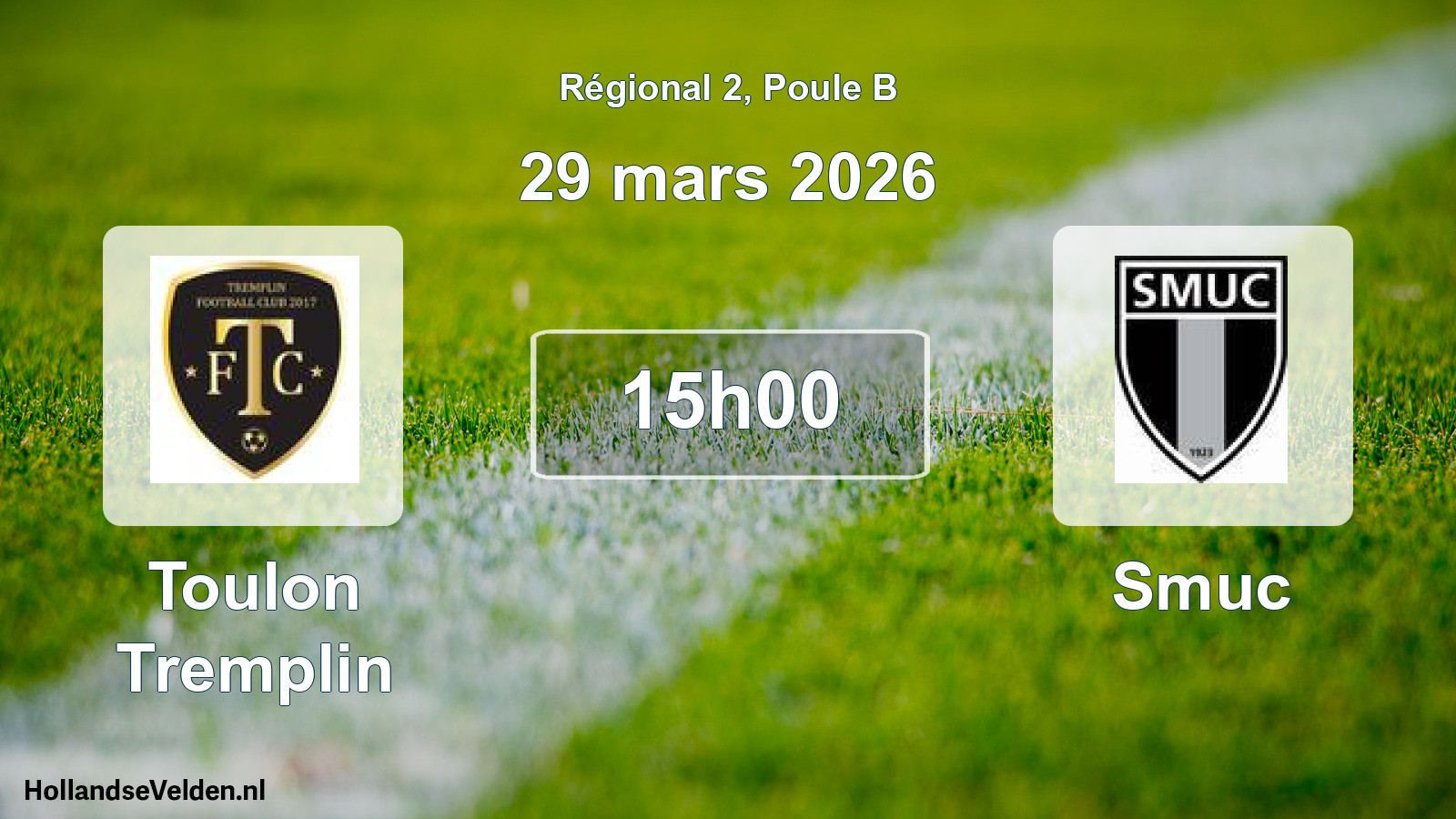 Geplande wedstrijd: Toulon Tremplin - Smuc (29 maart 2026)