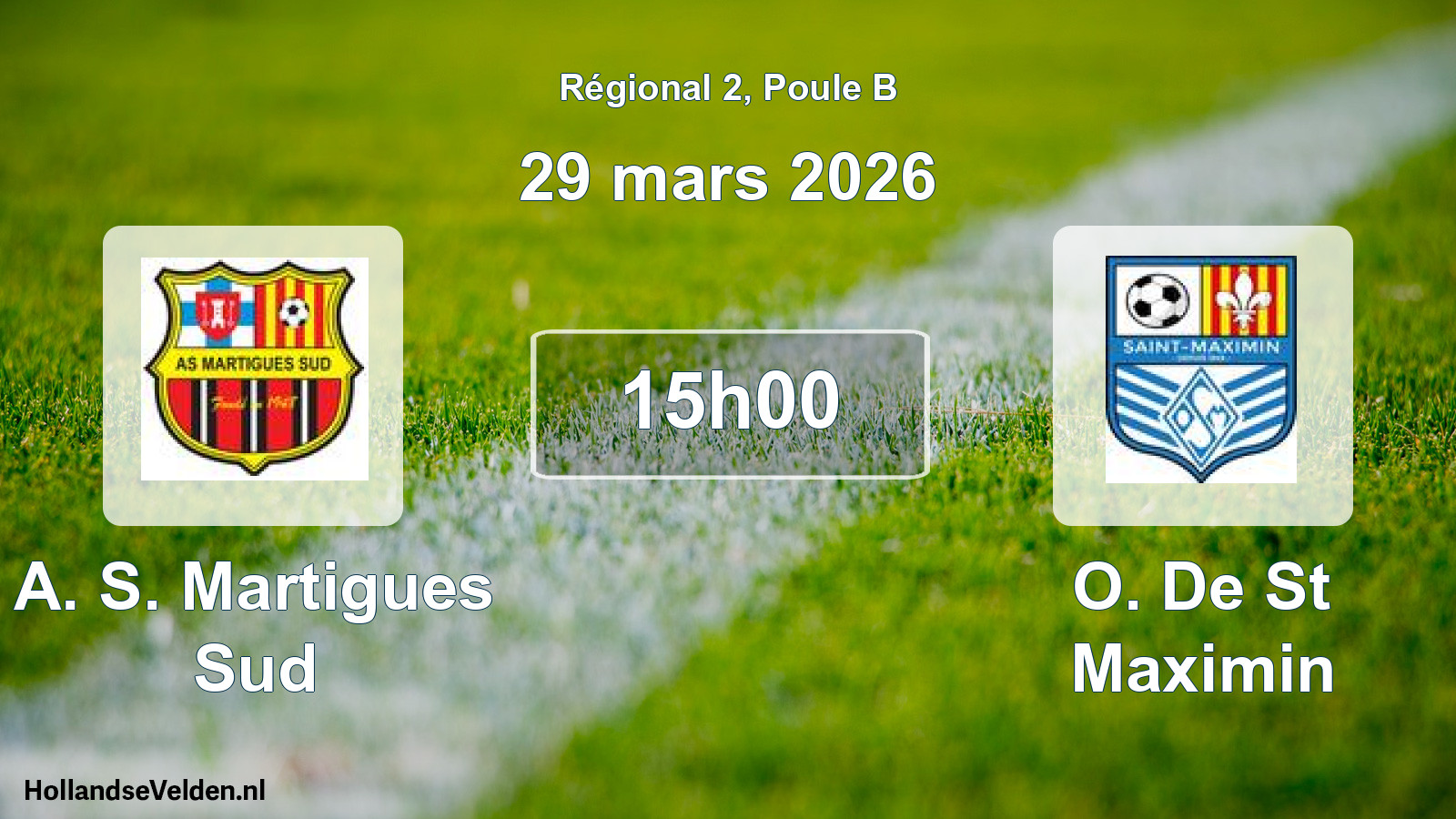 Scheduled Match: A. S. Martigues Sud - O. De St Maximin (29 March 2026)