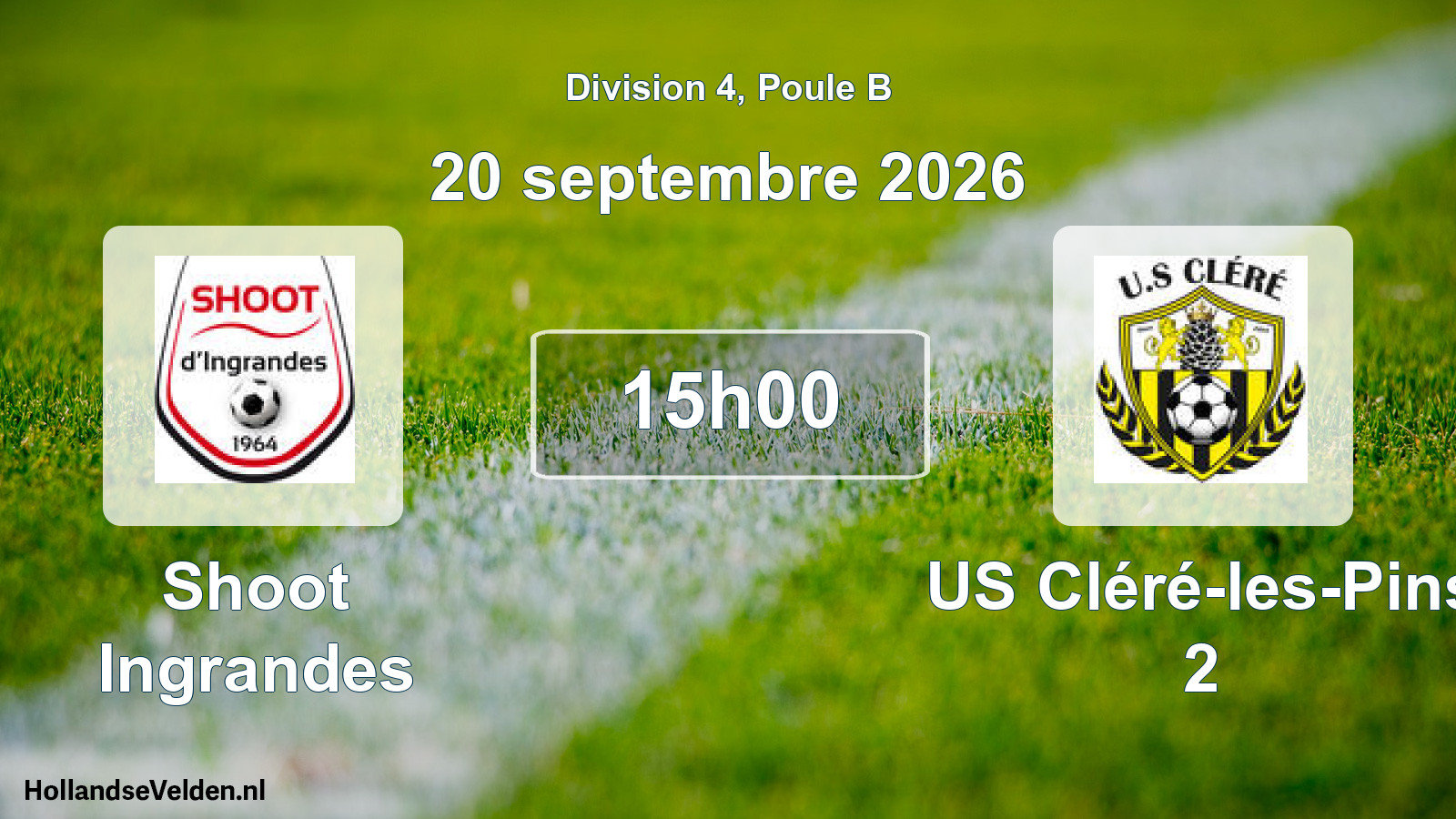 Match programmé: Shoot Ingrandes - US Cléré-les-Pins 2 (20 septembre 2026)