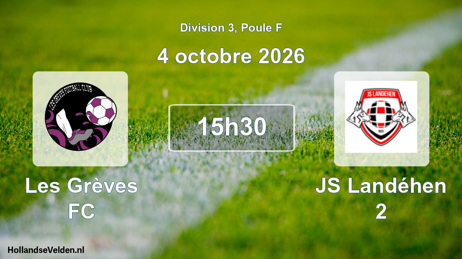 Match programmé: Les Grèves FC - JS Landéhen 2 (4 octobre 2026)