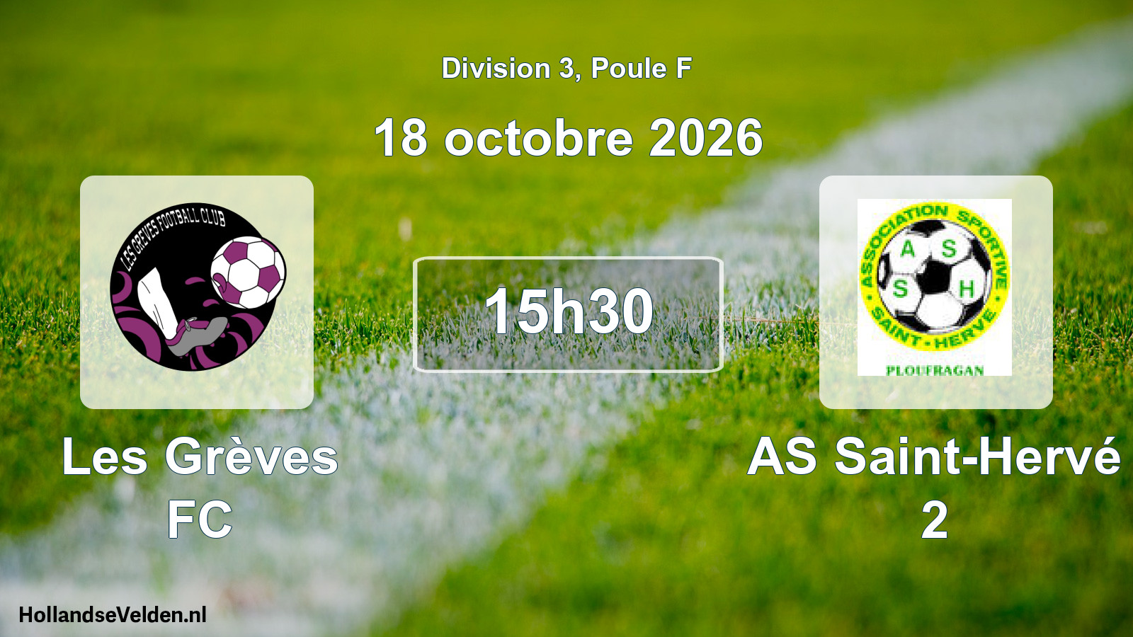 Match programmé: Les Grèves FC - AS Saint-Hervé 2 (18 octobre 2026)
