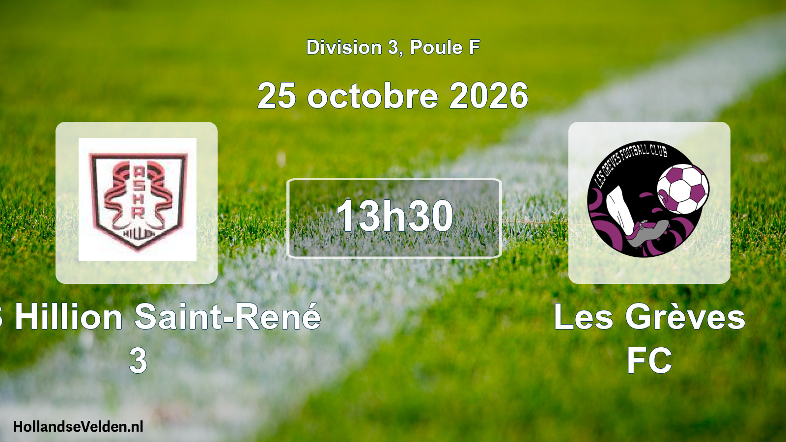 Match programmé: AS Hillion Saint-René 3 - Les Grèves FC (25 octobre 2026)