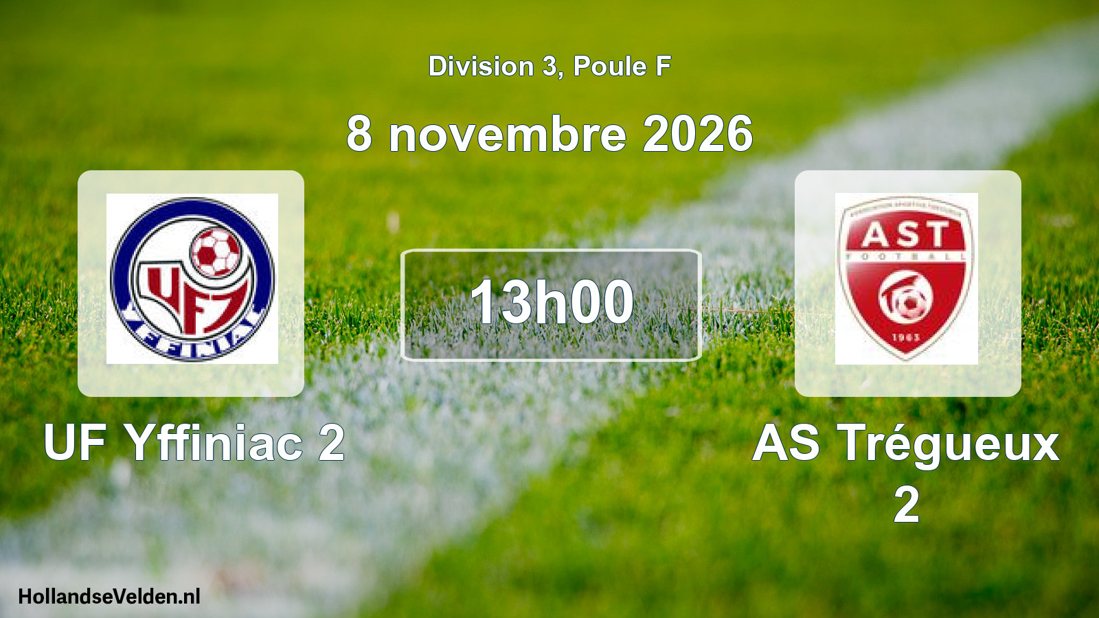 Match programmé: UF Yffiniac 2 - AS Trégueux 2 (8 novembre 2026)