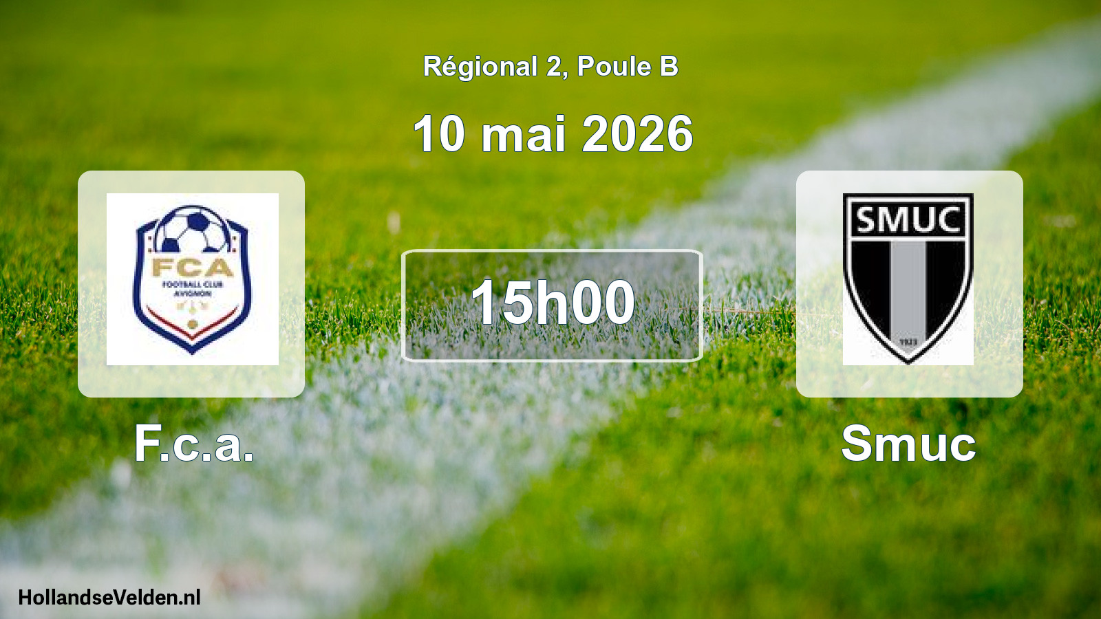Geplande wedstrijd: F.c.a. - Smuc (10 mai 2026)