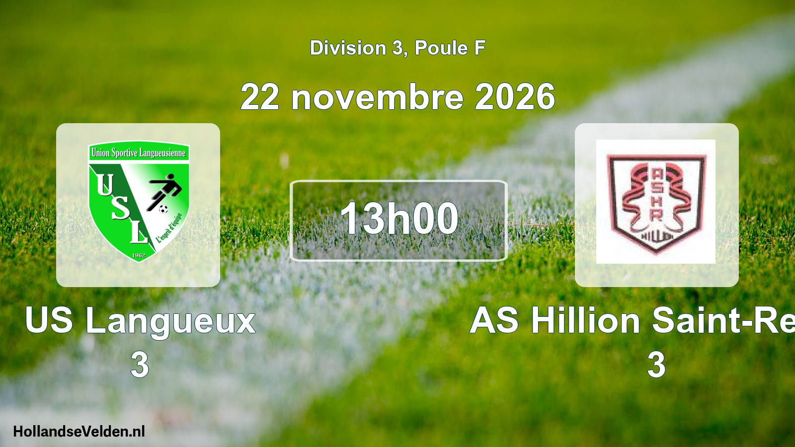 Match programmé: US Langueux 3 - AS Hillion Saint-René 3 (22 novembre 2026)