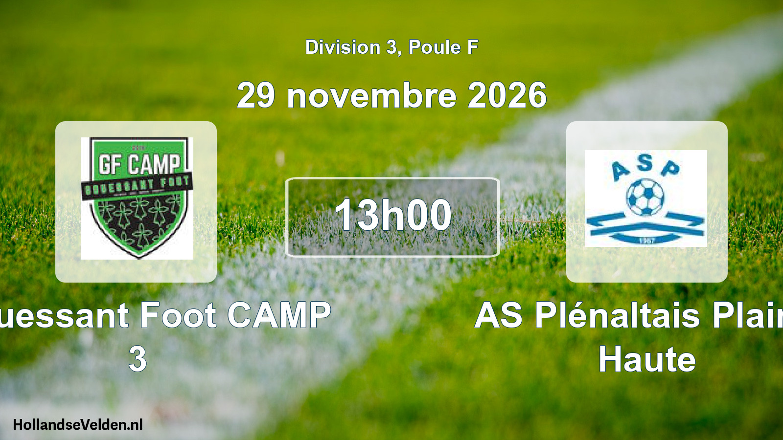 Match programmé: Gouessant Foot CAMP 3 - AS Plénaltais Plaine Haute (29 novembre 2026)