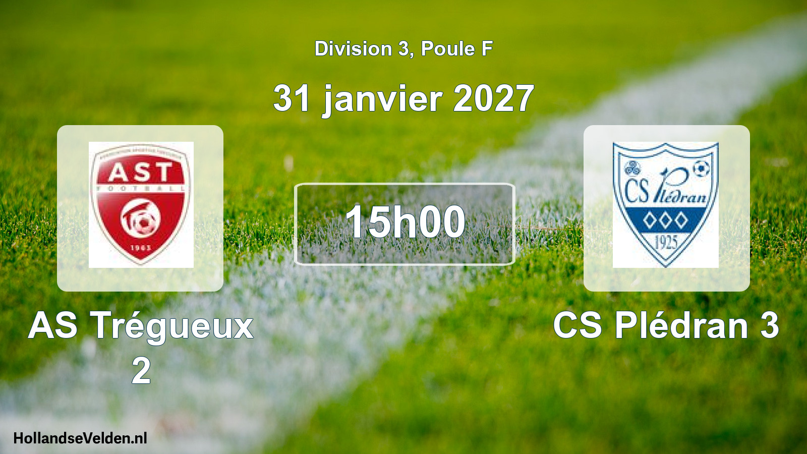 Geplande wedstrijd: AS Trégueux 2 - CS Plédran 3 (31 januari 2027)