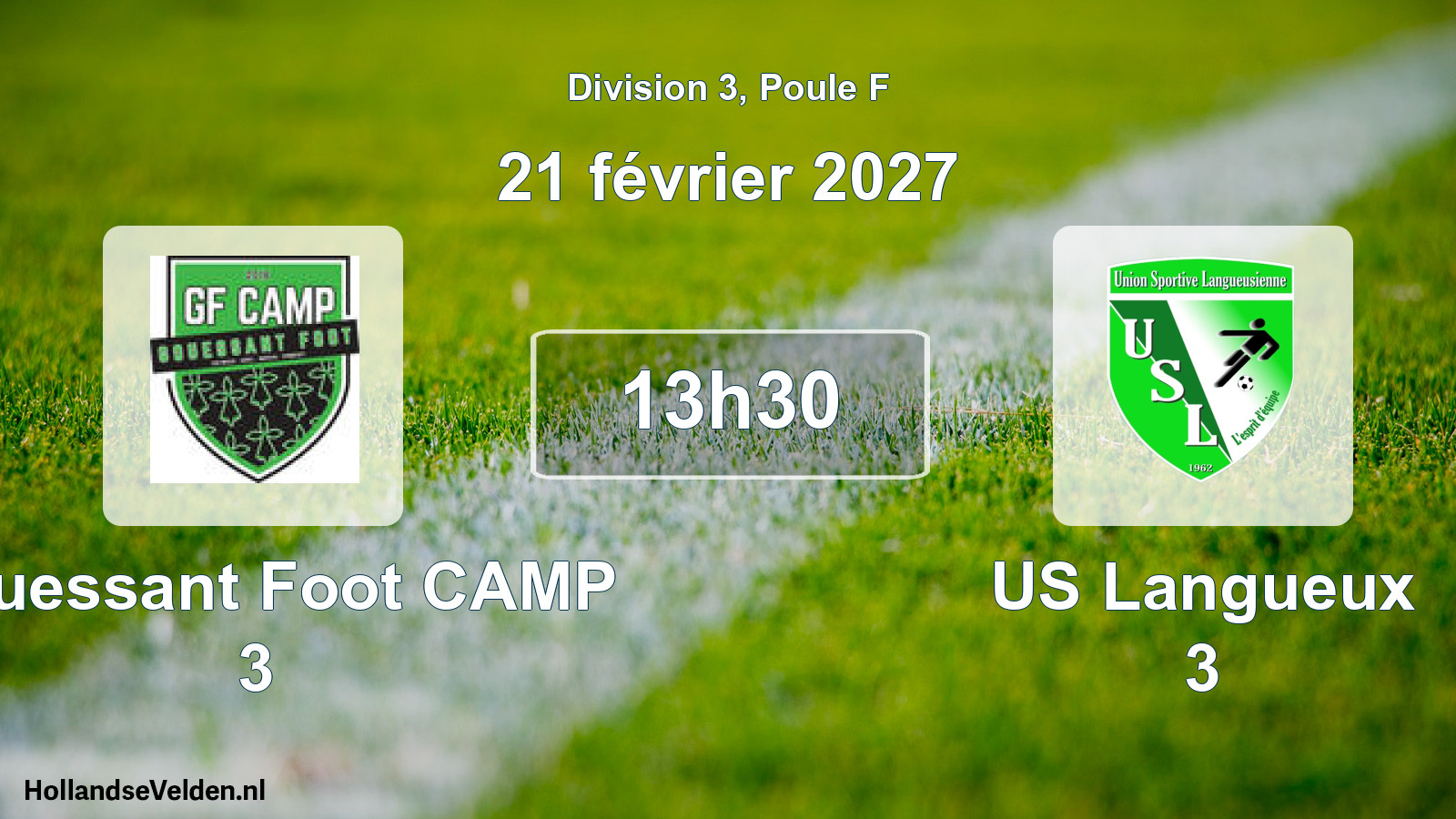 Geplande wedstrijd: Gouessant Foot CAMP 3 - US Langueux 3 (21 februari 2027)